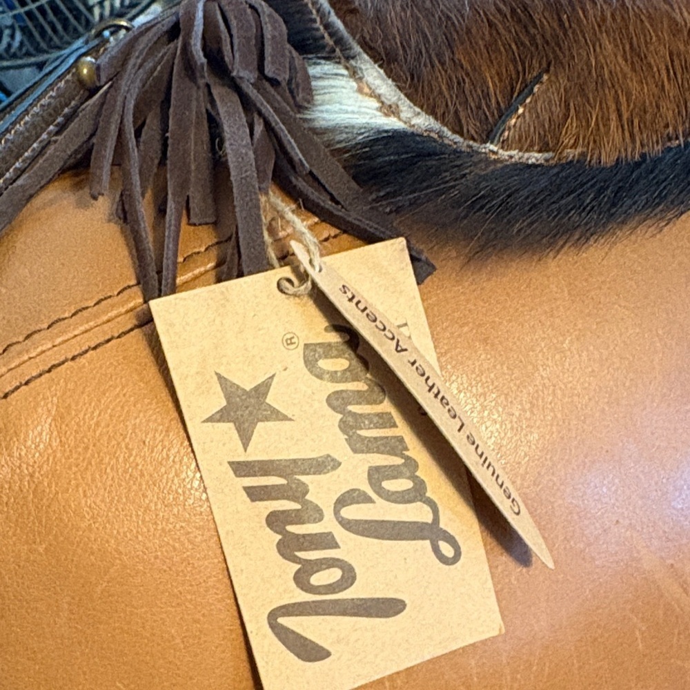 Tony Lama Brown Leather and cowhair wristlet Bag - Picture 7 of 8